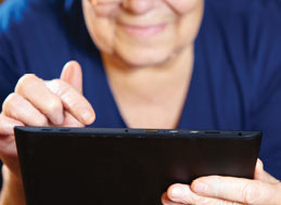 Person using a tablet